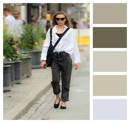Woman Young Walking Phone Image