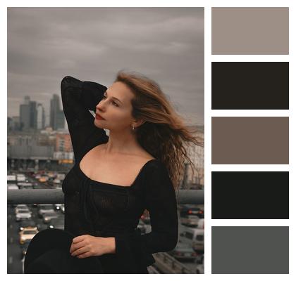 City Highway Portrait Black Dress Image