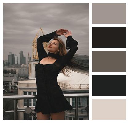 Woman City Hat Black Clothes Image