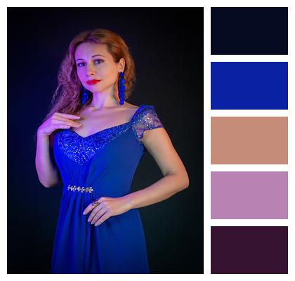 Woman Clothing Advertising Image Blue Dress Image