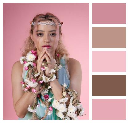 Beautiful Flowers Model Modeling Portrait Image