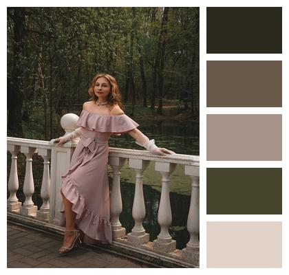 Model Long Dress Fashion Neckline Image