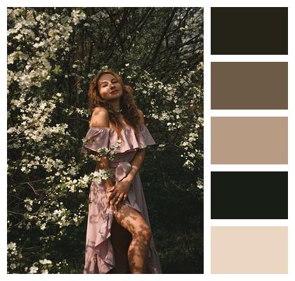 Long Dress Greens Nature Portrait Image