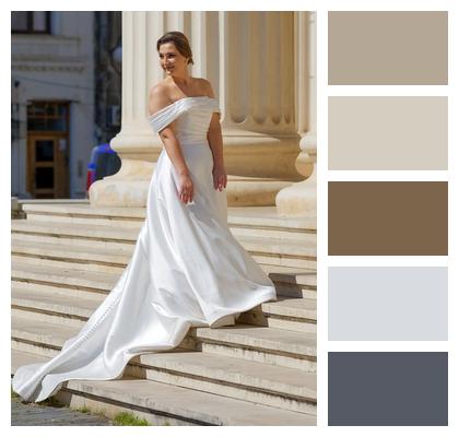 White Dress Lifestyle Sunny Columns Image