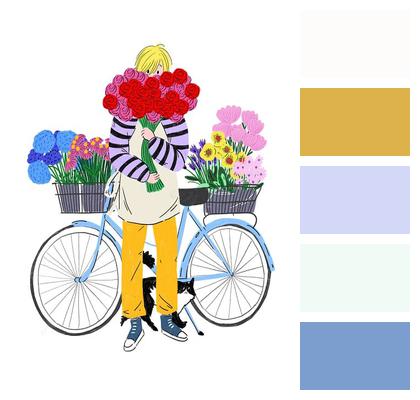 Rose Flower Background Drawing Bike Image