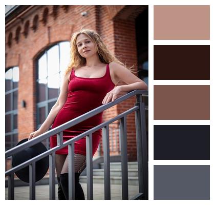 Stairs Portrait Mini Dress Fashion Image