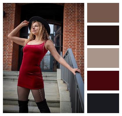 Fashion Hat Portrait Stocking Boots Image