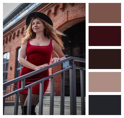 Fashion Mini Dress Stairs Style Image