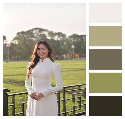 Ao Dai Model Hanoi Woman Image