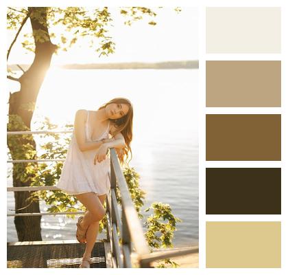 Modeling Sunset Nature Lady Image
