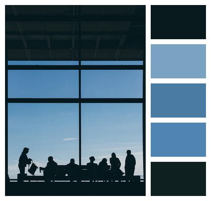 Wait Airport People Silhouettes Image
