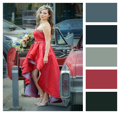 Flowers Fashion Parking Dress Image
