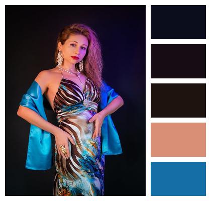 Evening Dress Fashion Posing Pose Image