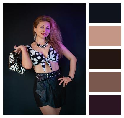 Studio Posing Womens Clothing Tropical Coloring Image