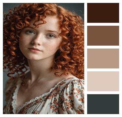 Portrait Curly Ai Generated Red Hair Image