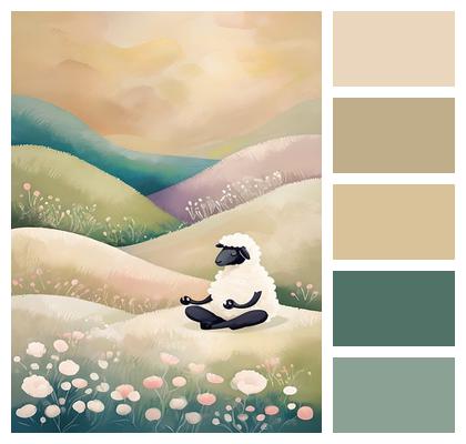 Mountains Cute Multicoloured Yoga Image