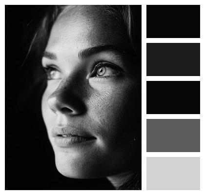 B W Emotion Woman Portrait Image