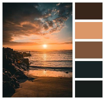 Nature Sunset Sea Beach Image