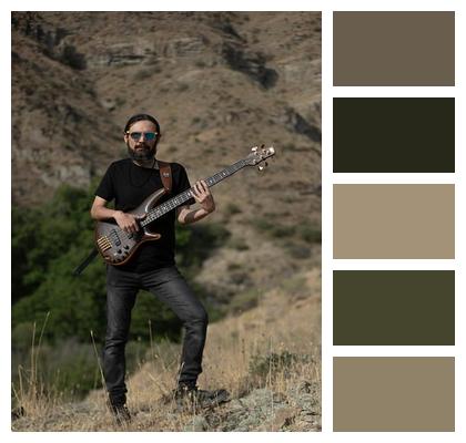 Person Guitar Man Nature Image