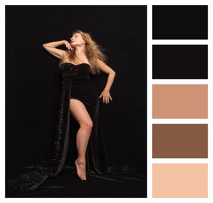 Incision Evening Dress Woman Legs Image