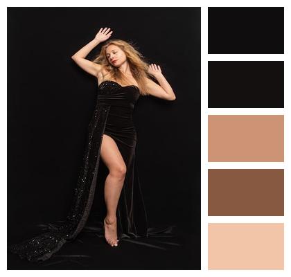 Fashion Fabrics Posing Evening Dress Image