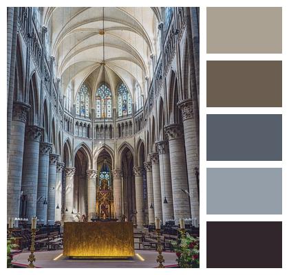 Stained Glass Window France Normandy Cathedral Image