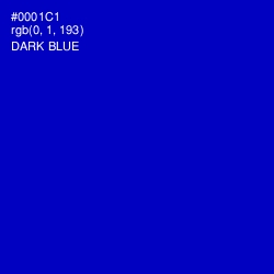 #0001C1 - Dark Blue Color Image