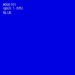 #0001E1 - Blue Color Image