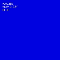 #0002E0 - Blue Color Image