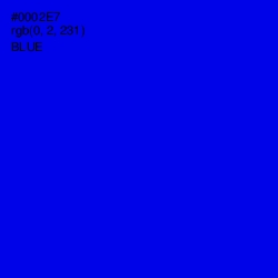 #0002E7 - Blue Color Image