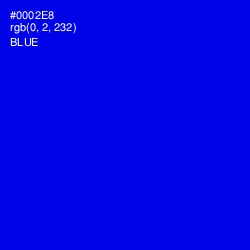 #0002E8 - Blue Color Image