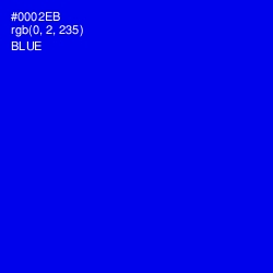 #0002EB - Blue Color Image
