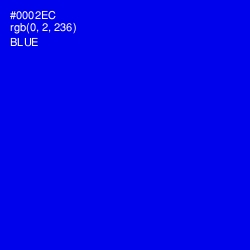 #0002EC - Blue Color Image