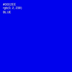 #0002EE - Blue Color Image