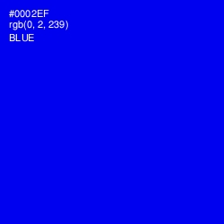 #0002EF - Blue Color Image