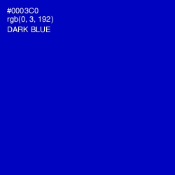 #0003C0 - Dark Blue Color Image