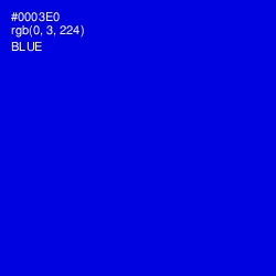 #0003E0 - Blue Color Image