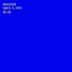 #0005EB - Blue Color Image