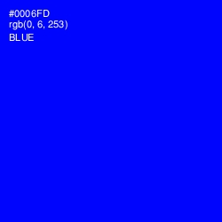 #0006FD - Blue Color Image