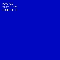 #0007C0 - Dark Blue Color Image