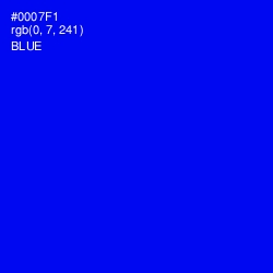 #0007F1 - Blue Color Image