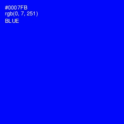 #0007FB - Blue Color Image