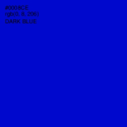 #0008CE - Dark Blue Color Image