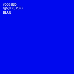 #0008ED - Blue Color Image