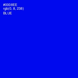 #0008EE - Blue Color Image