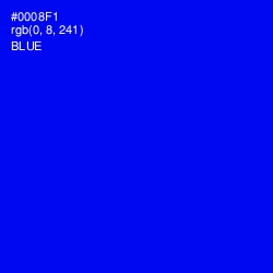 #0008F1 - Blue Color Image