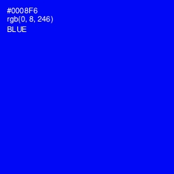 #0008F6 - Blue Color Image