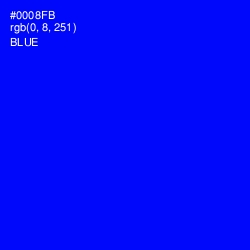 #0008FB - Blue Color Image