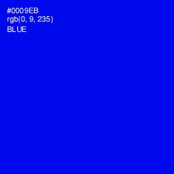 #0009EB - Blue Color Image