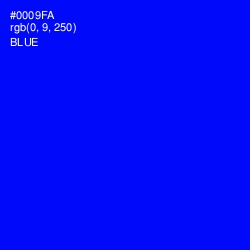 #0009FA - Blue Color Image